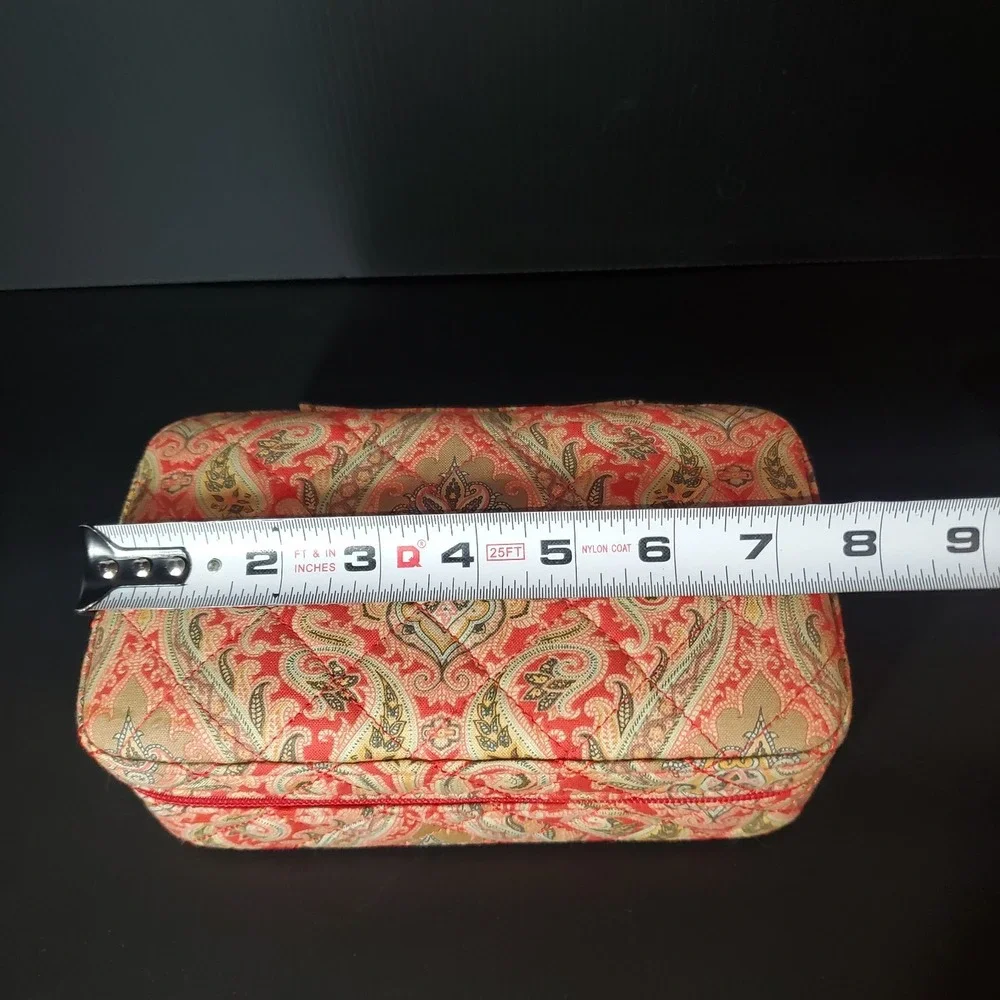 Encante‎ Accessories Compact Travel Jewelry Box Full Zippered Paisley Quilted